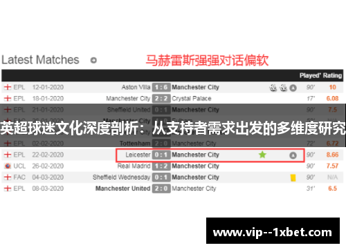 英超球迷文化深度剖析:从支持者需求出发的多维度研究 英超球迷文化深度剖析:从支持者需求出发的多维度研究
